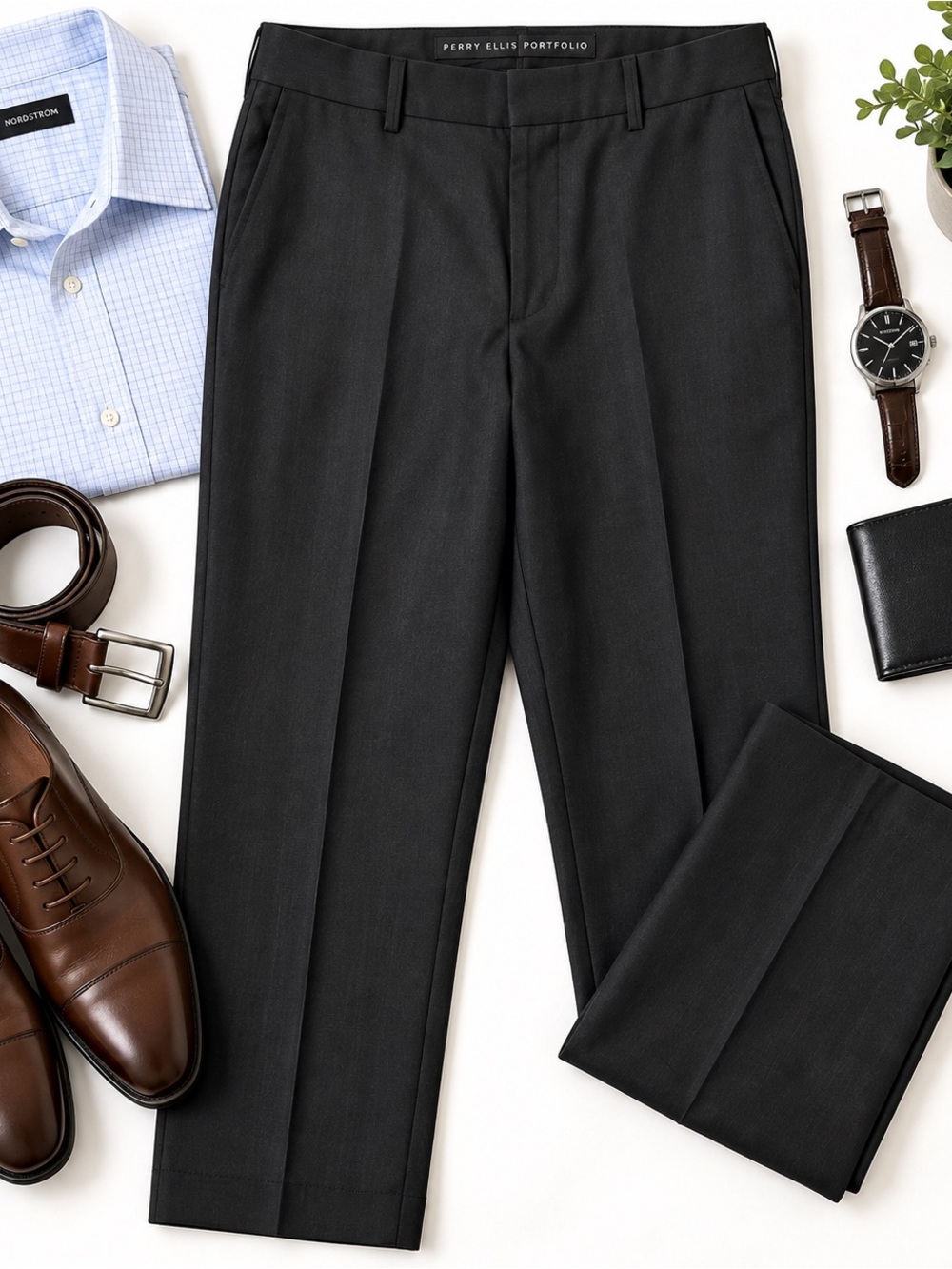 Perry Ellis Portfolio Men’s Dress Pants – 34x32 – Black